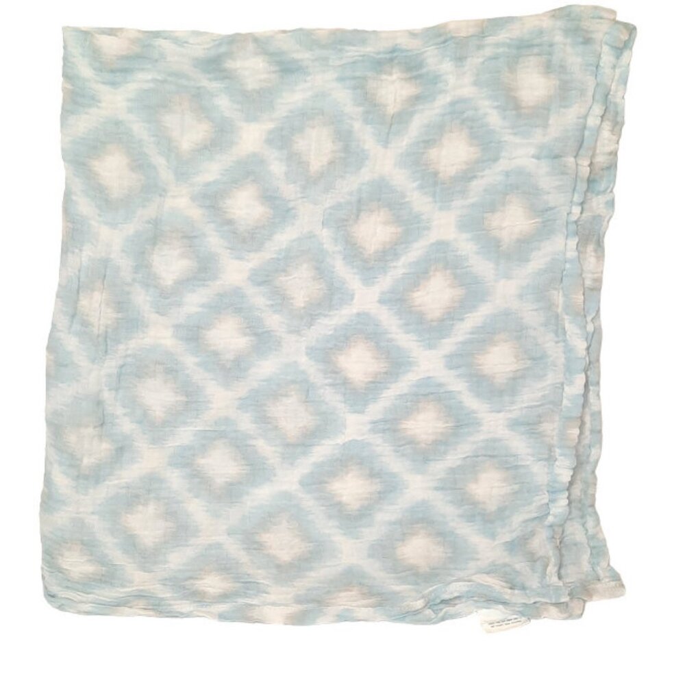 Le Petit Squares Muslin Swaddle Wrap Security Lovey Baby Blanket 34" X 38"